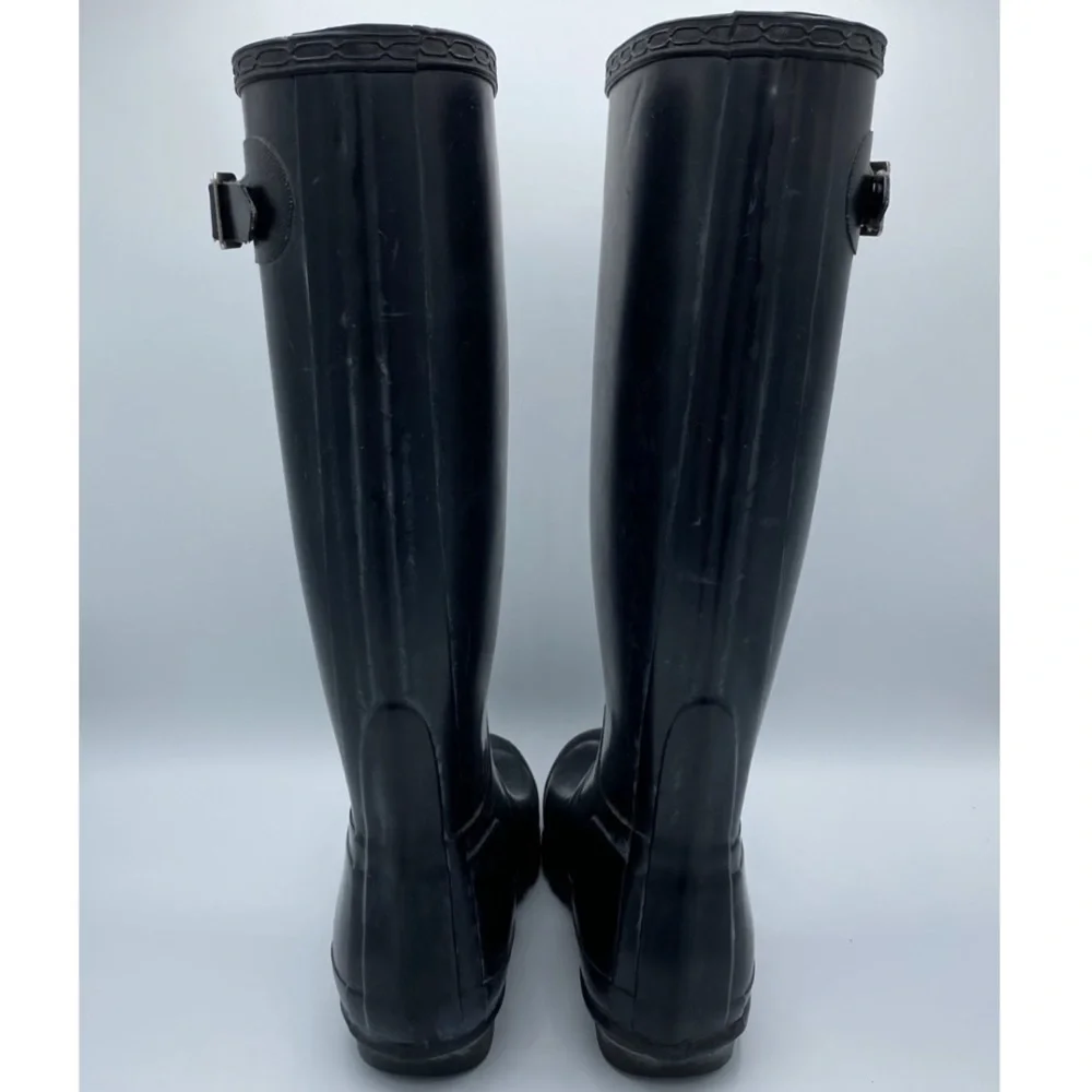 Hunter Original Tall Matte Black Rain Boots Size 6